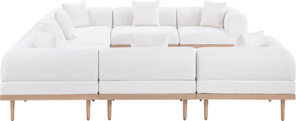 Laguna - 8 Piece Resilient Water Resistant Fabric 142" Upholstered Outdoor Patio Modular Sectional