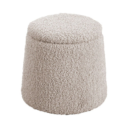 Tara - Round Storage Ottoman - Beige