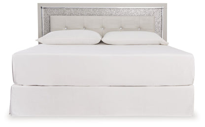 Zyniden - Silver - King Upholstered Panel Headboard