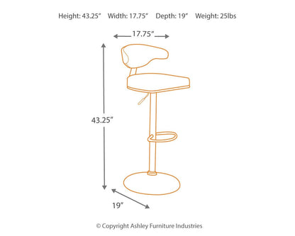 Bellatier - Brown / Black - Tall Uph Swivel Barstool