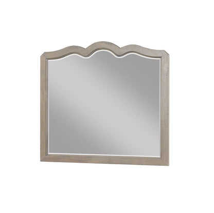 Bridgevine Home - Laurel - Grove Scallop Shaped Mirror- White Poplar Finish