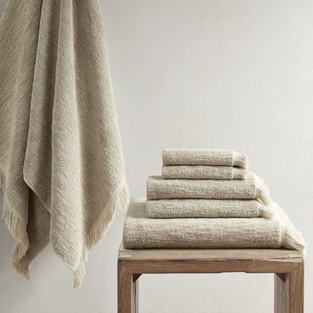 Nova - Dobby Slub 6 Piece Towel Set - Taupe