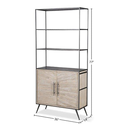 Crossings Monaco - Bookcase - Weathered Blanc