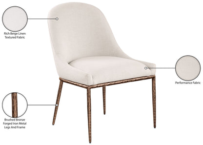 Ferro - Upholstered Dining Side Chair With Brushed Bronze Legs