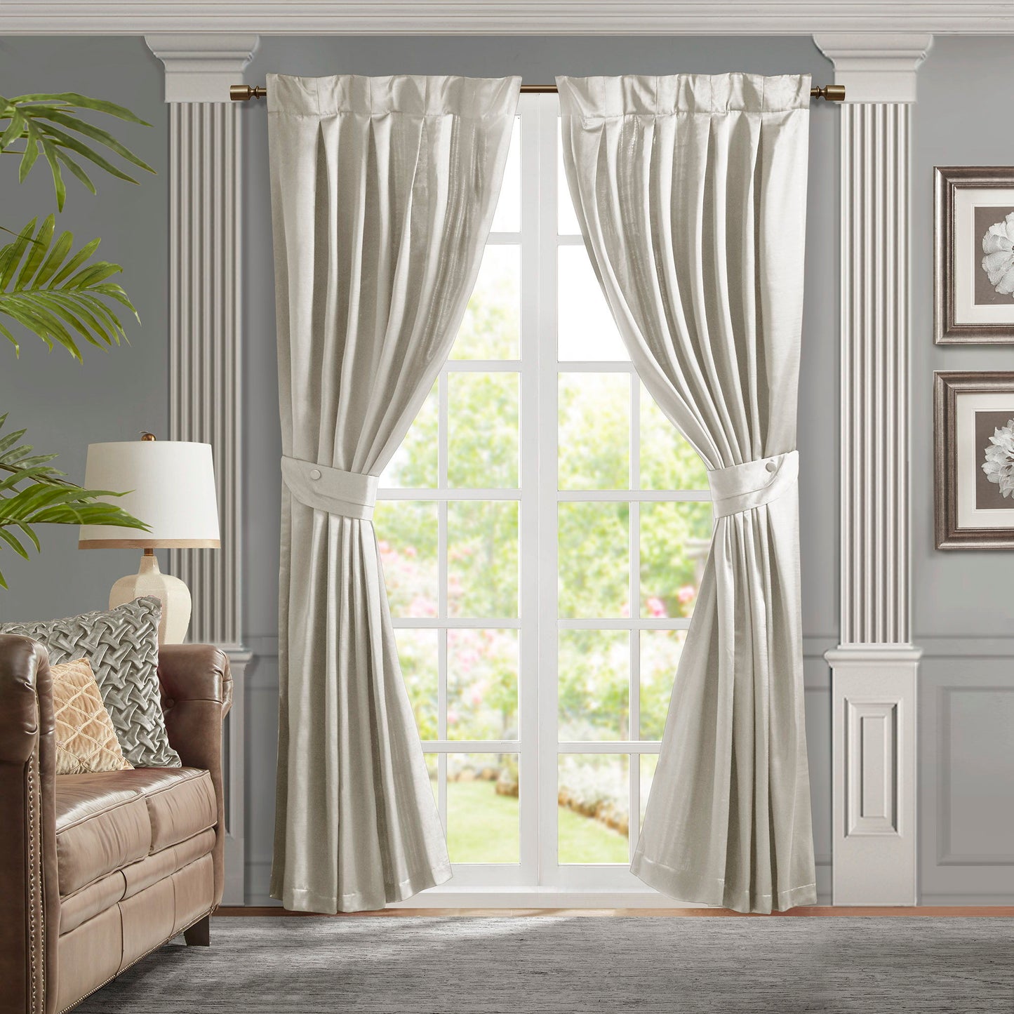 Avignon - Pleat Curtain Panel With Tieback (Single) - White