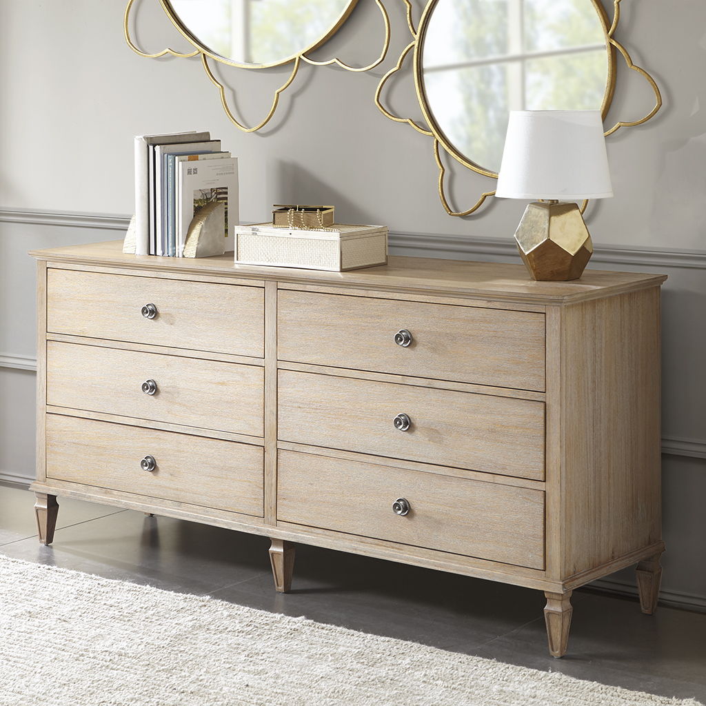 Victoria - 6 Drawer Dresser - Light Natural