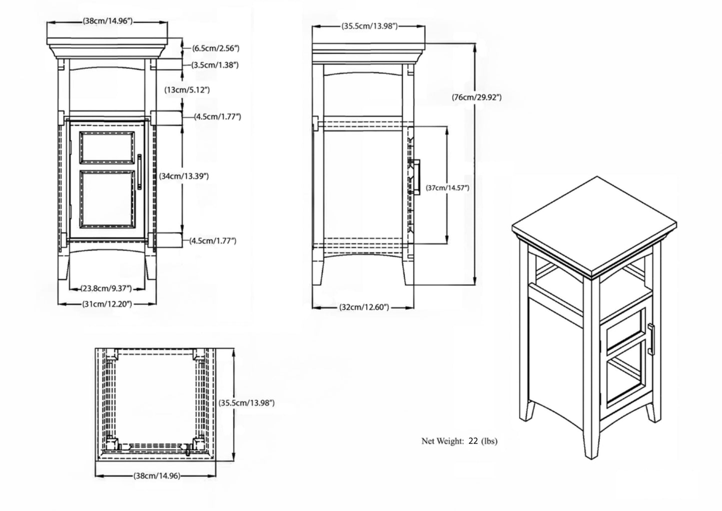 Avington - Floor Storage Cabinet - Pure White