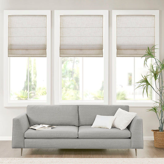 Kyler - Linen Blend Light Filtering Cordless Roman Shade - Natural