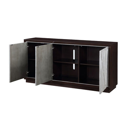 Geranio - Console Cabinet - Metallic Silver & Walnut