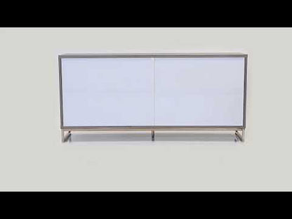 Payo - Console Cabinet - Black Marble Print Oak & Champagne