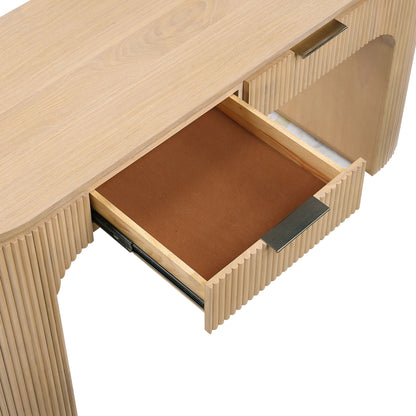 Astrid - Solid Wood And Oak Veneer Desk
