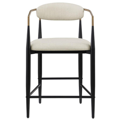 Tina - Metal Counter Height Bar Stool With Upholstered Back And Seat (Set of 2)