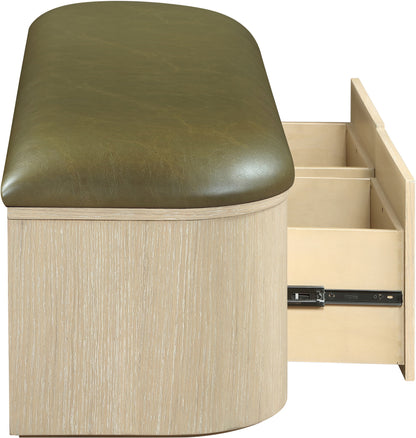 Velden - Upholstered Storage Bench With Stained Natural Base
