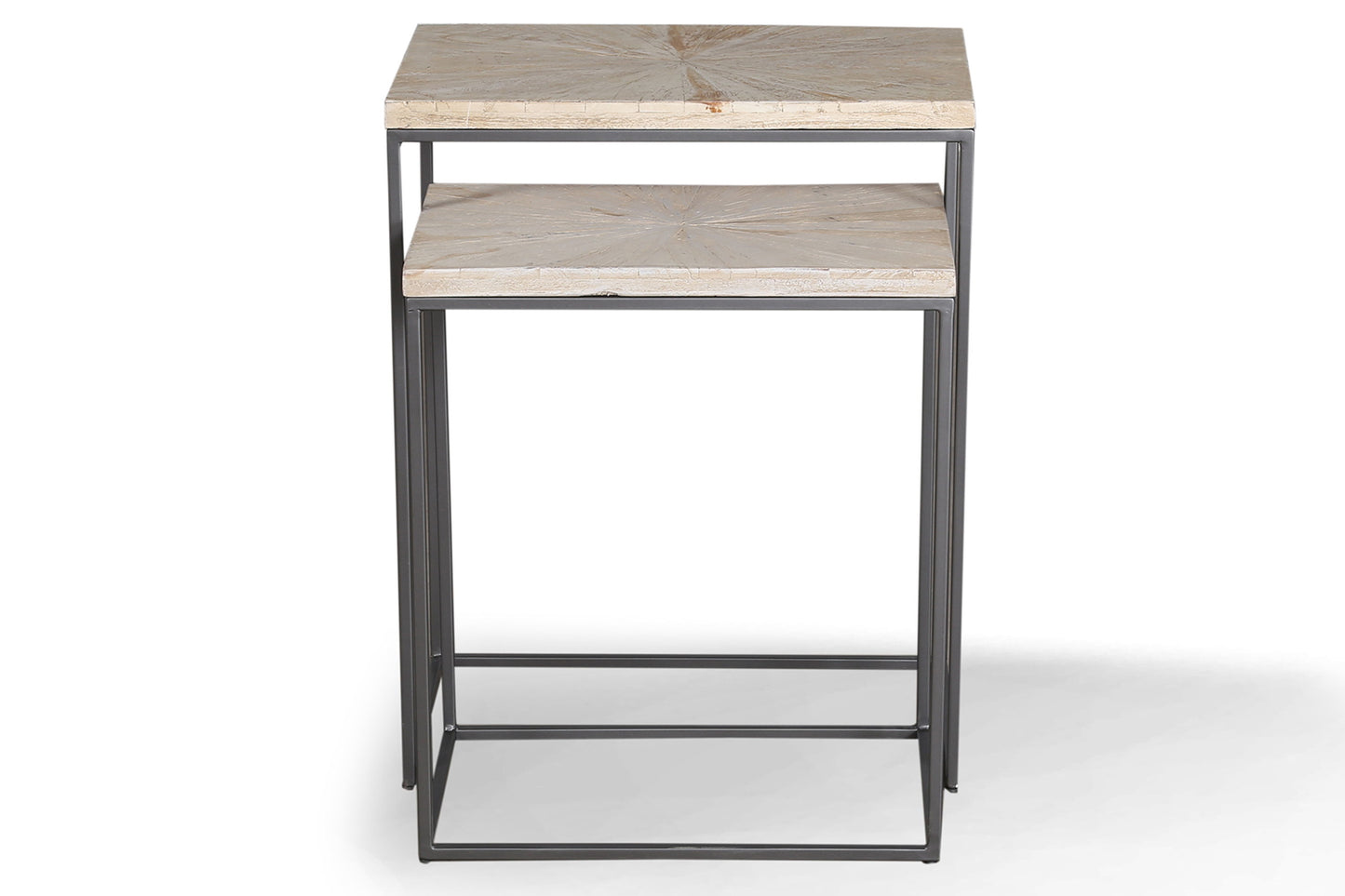 Crossings Monaco - Chairside Nesting Table - Weathered Blanc