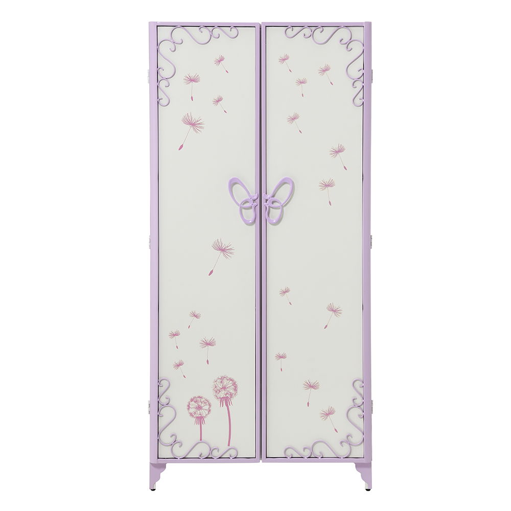 Priya II - Wardrobe - White & Light Synthetic Leather Rple