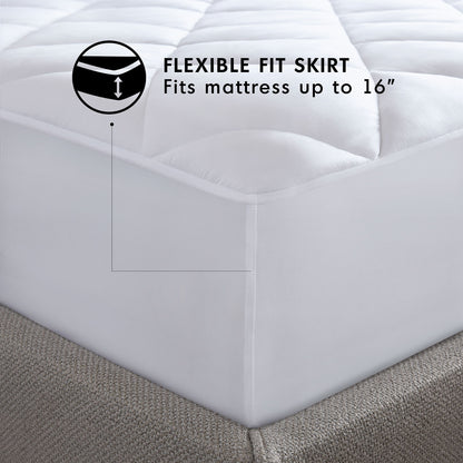 Microfiber Luxury - Queen Luxury Mattress Pad - White