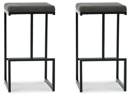 Strumford - Gray / Black - Tall Uph Barstool (Set of 2)