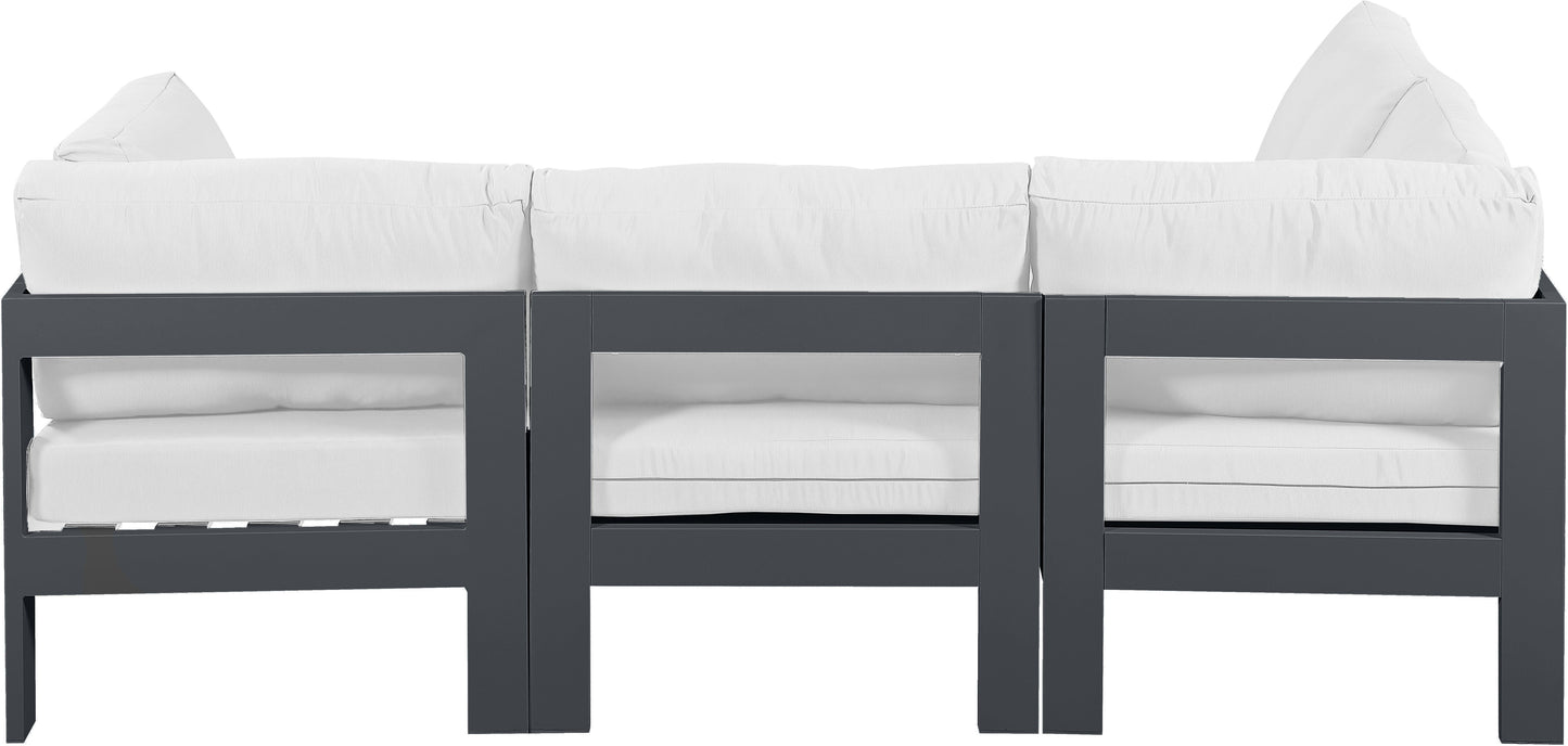 Nizuc - Outdoor Patio Modular Sectional - White - Fabric - Modern & Contemporary