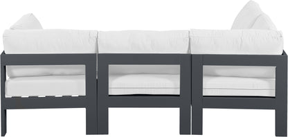 Nizuc - Outdoor Patio Modular Sectional - White - Fabric - Modern & Contemporary