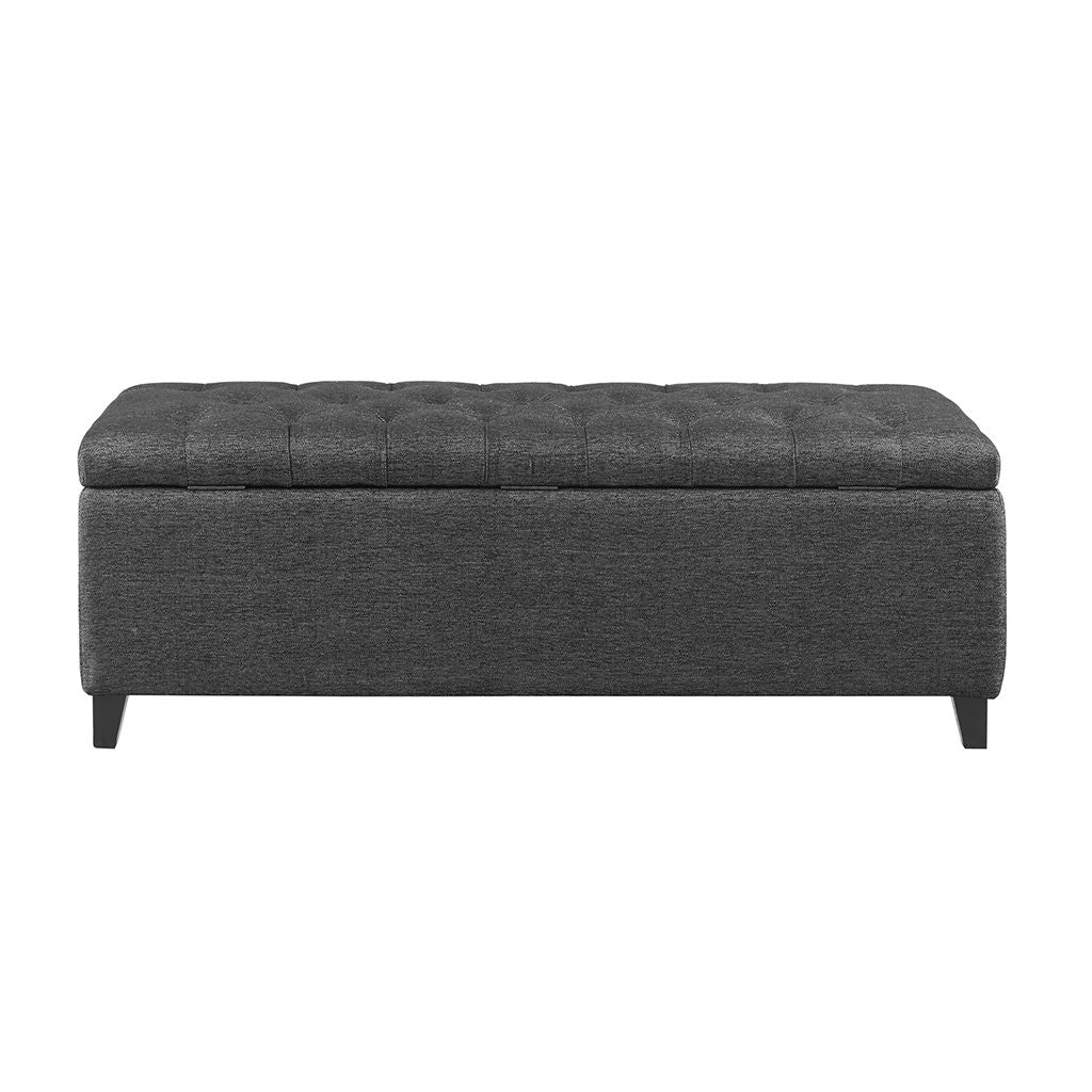 Shandra - Tufted Top Soft Close Storage Bench - Charcoal