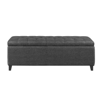 Shandra - Tufted Top Soft Close Storage Bench - Charcoal