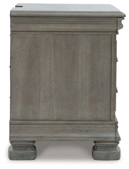 Lexorne - Gray - Three Drawer Night Stand