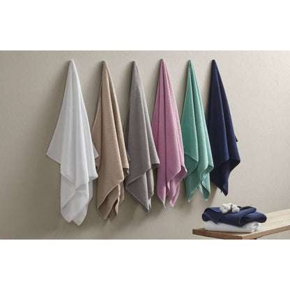 Diagonal Ribbed - 4 Piece Bath Towels Set - Pink