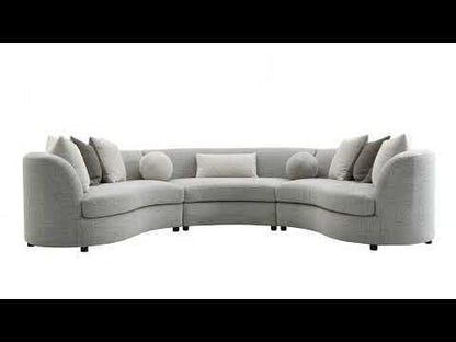 Ivria - Sectional Sofa With 9 Pillows - Gray Boucle