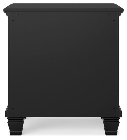 Lanolee - Black - Two Drawer Nightstand