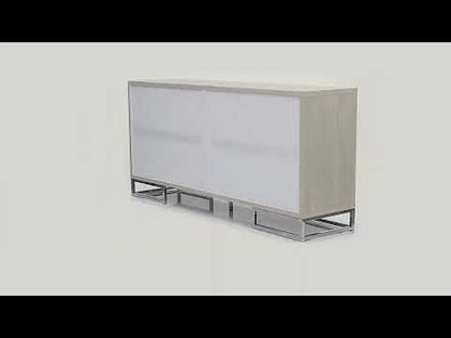 Panos - Console Cabinet - White Marble Print & Chrome