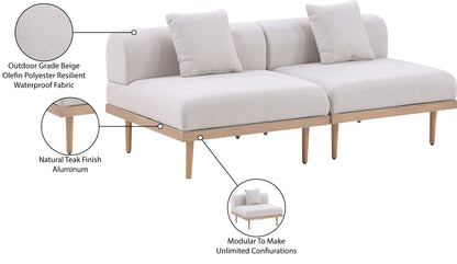 Laguna - 2 Piece Resilient Water Resistant Fabric 71" Outdoor Patio Armless Modular Loveseat