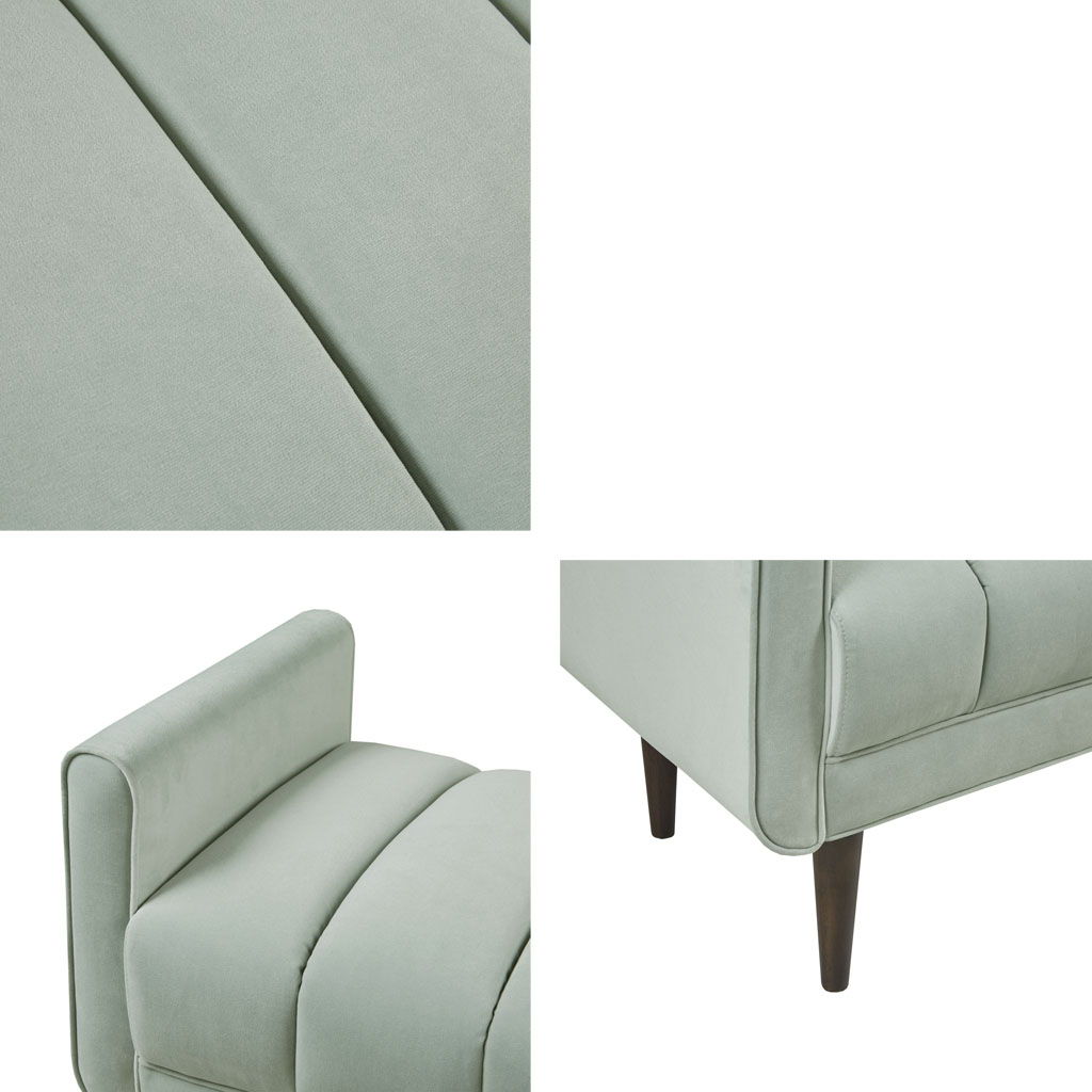 Linea - Upholstered Modern Accent Bench - Seafoam