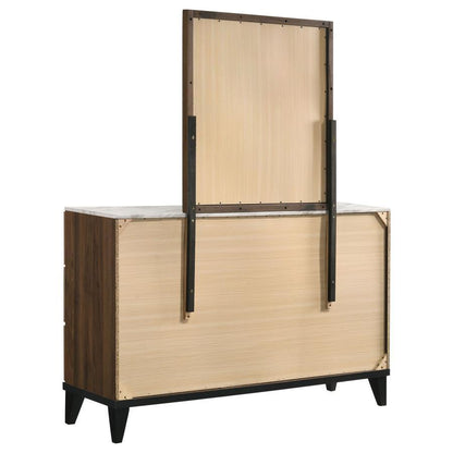 Mays - 6-Drawer Dresser With Mirror - Walnut