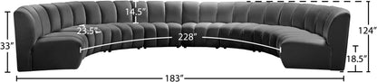 Infinity - 8 Piece Velvet Modular Sectional
