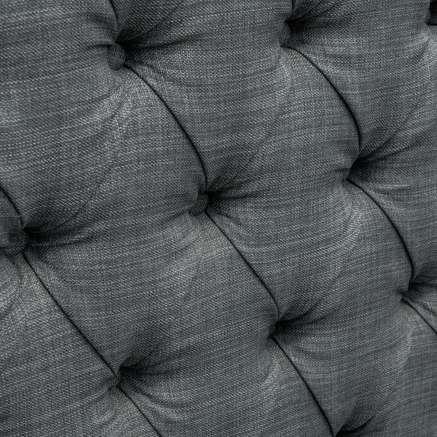 Amelia - Upholstered Wingback Headboard With Button Tufting & Nailhead Trim Woven - Dark Gray