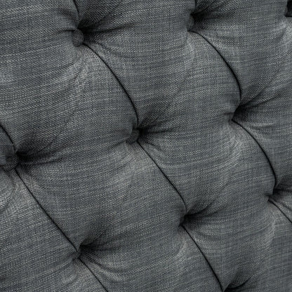 Amelia - Upholstered Wingback Headboard With Button Tufting & Nailhead Trim Woven - Dark Gray