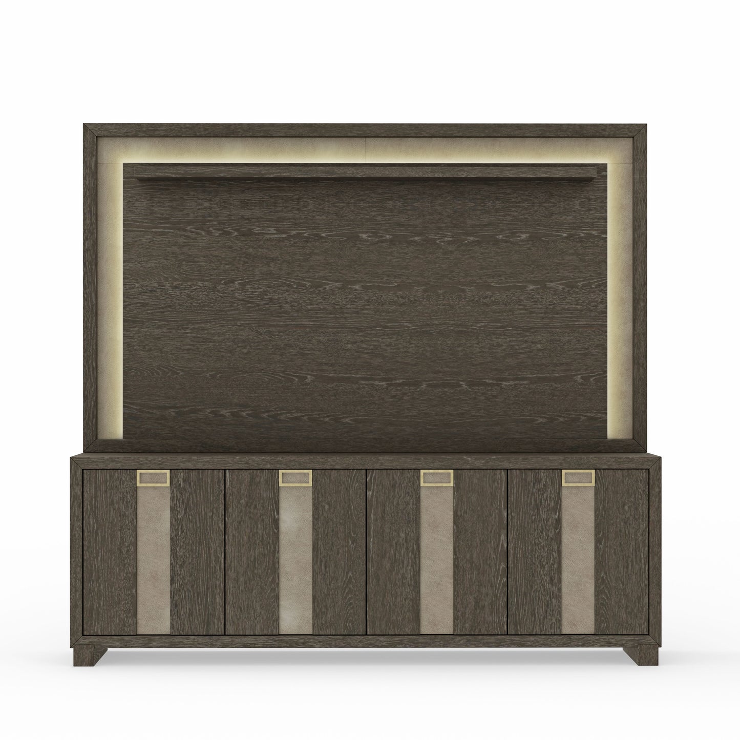 Ascent - 90 In. Tv Console With Hutch And Back Panel - Dark Chocolate