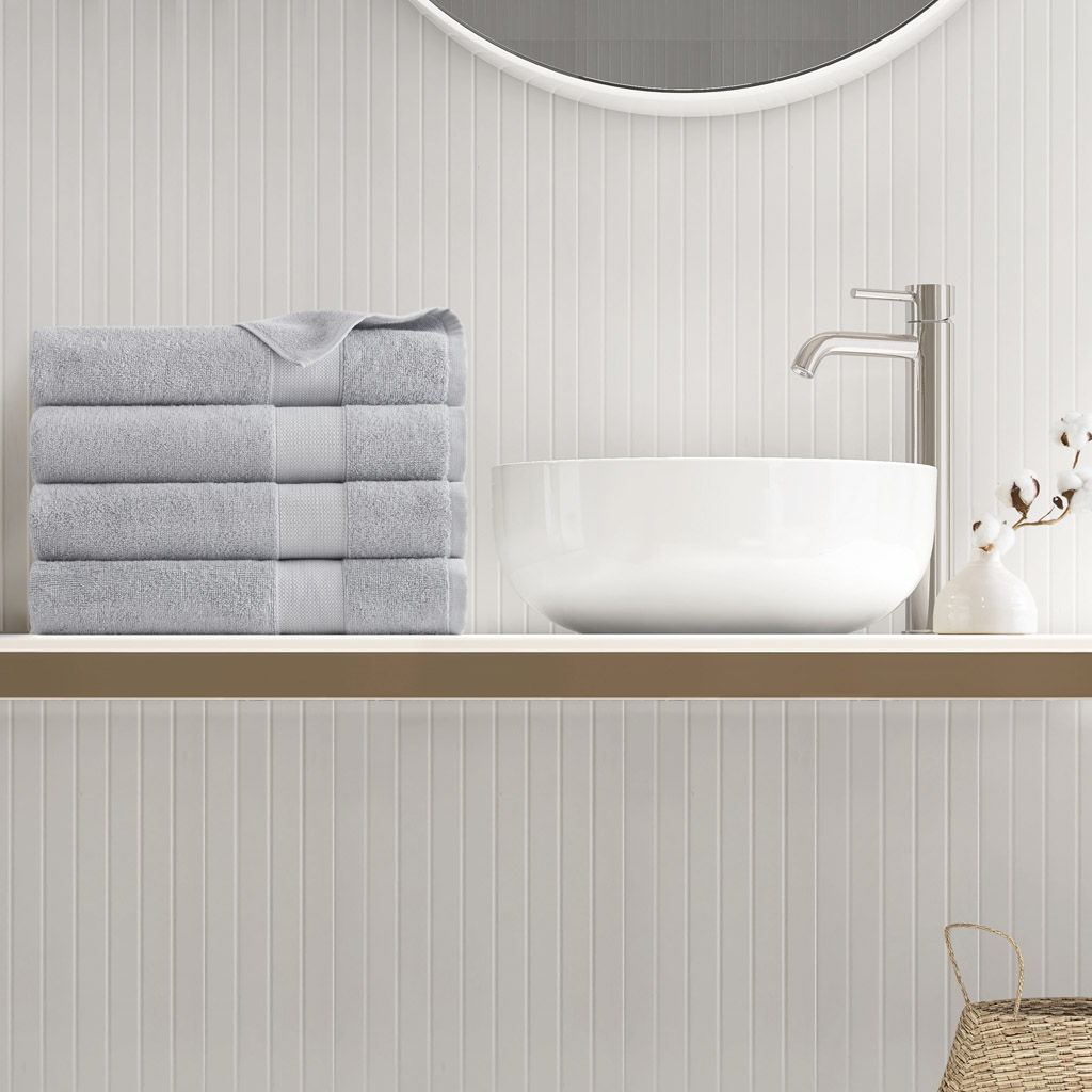 Premium Turkish Cotton 500GSM Plush Towel Set - Light Gray