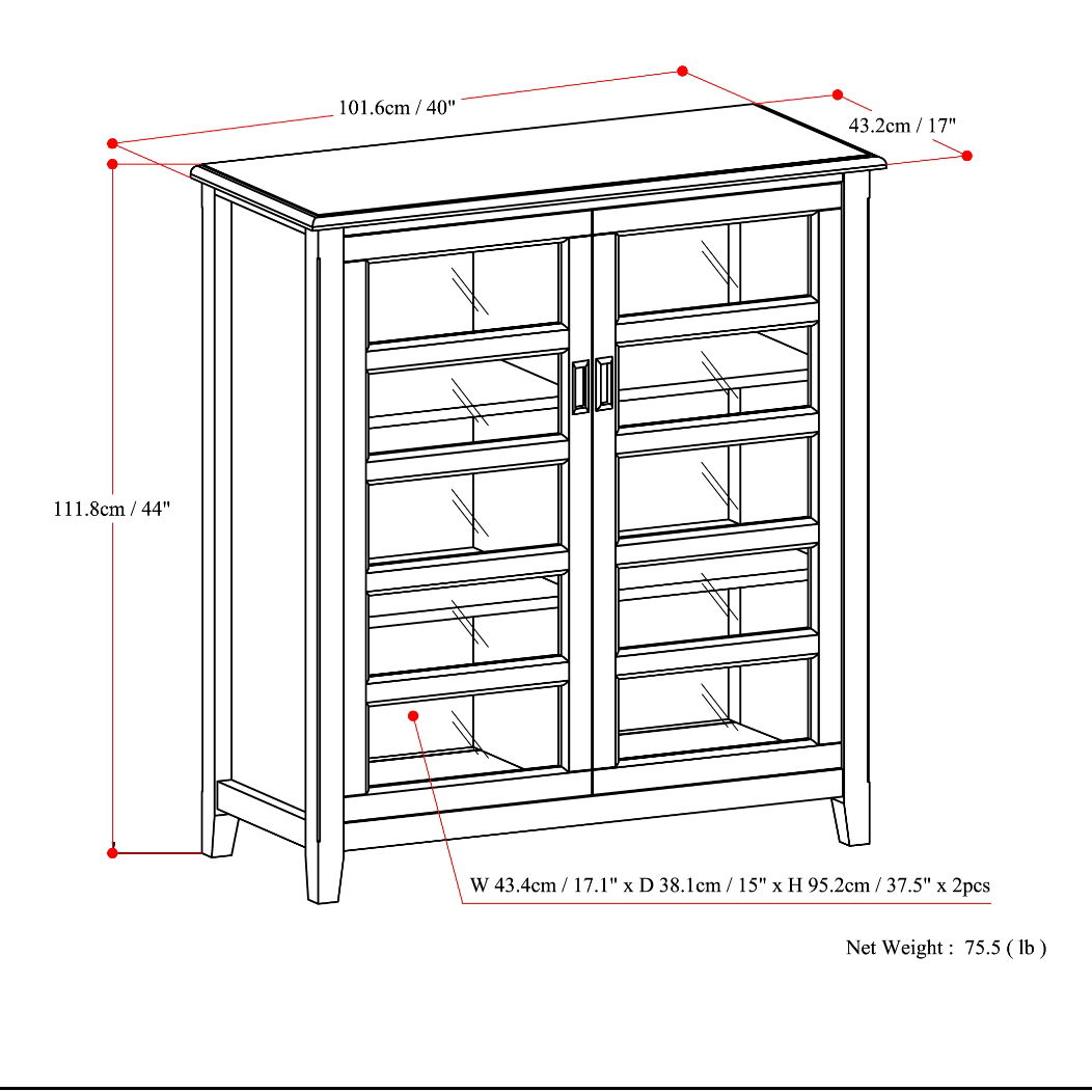 Burlington - Medium Storage Cabinet - Mahogany Brown