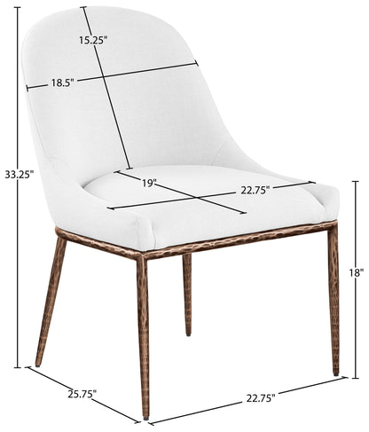 Ferro - Upholstered Dining Side Chair With Brushed Bronze Legs