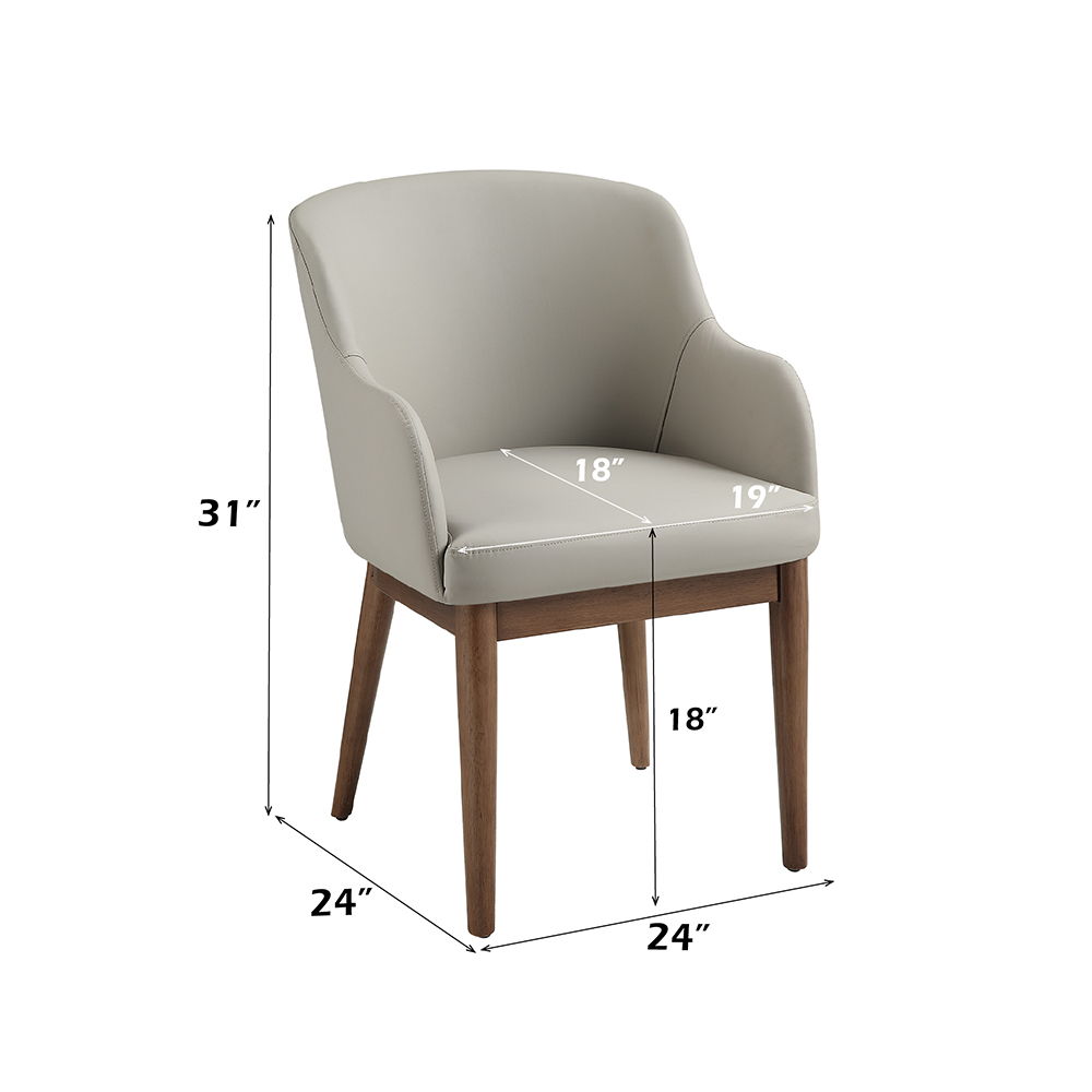 Harvey - Side Chair (Set of 2) - Synthetic Leather & Walnut