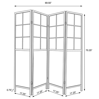 Edwards - 4-Panel Room Divider Folding Shoji Screen - Natural