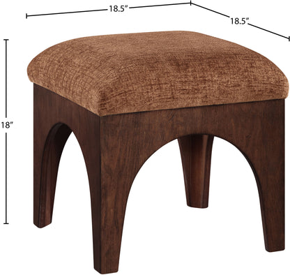 Lawson - Chenille Fabric Upholstered Ottoman - Walnut Base