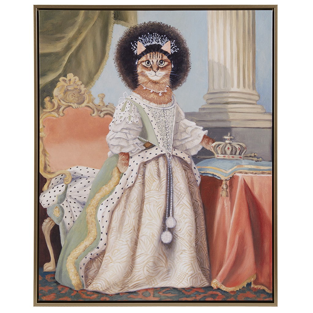 Pet Portrait - Kitty Queen Charlotte Framed Canvas Wall Art - Multi