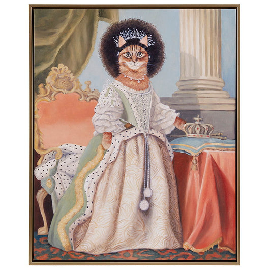 Pet Portrait - Kitty Queen Charlotte Framed Canvas Wall Art - Multi