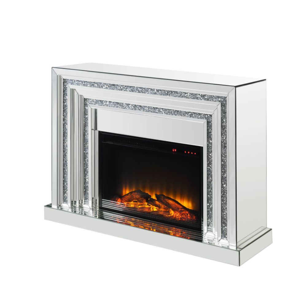 Noralie - Fireplace - Mirrored - Wood - 35"