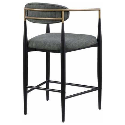 Tina - Metal Counter Height Bar Stool With Upholstered Back And Seat (Set of 2)