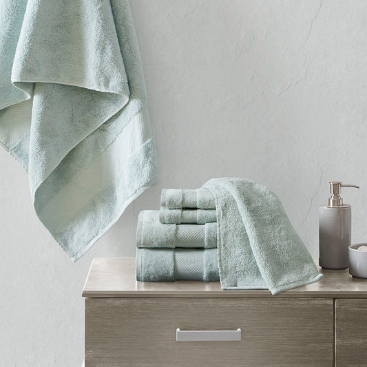 Turkish - 6 Piece Bath Towel Set - Seafoam