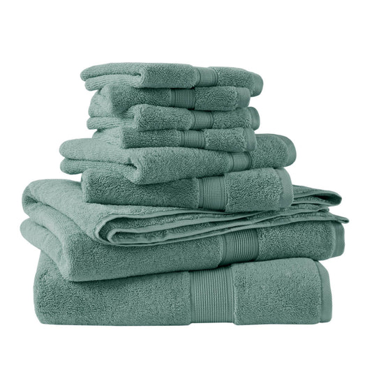 800GSM - 8 Piece Antimicrobial Towel Set - Dusty Green