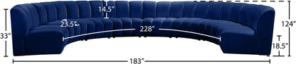 Infinity - 8 Piece Velvet Modular Sectional